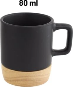 Orange85 Espresso Kopjes - Zwart - Set Van 4 - Met Bamboe Onderzetter - Met Oor - Koffiekopjes -Woonkeuken Winkel 1010x1200 1