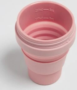 STOJO - Opvouwbare Beker - To Go - Roze - 237ml (8oz) - Herbruikbaar -Woonkeuken Winkel 1028x1200