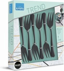 Amefa Taartvorkjes - 6 Stuks - Zwart -Woonkeuken Winkel 1071x1200