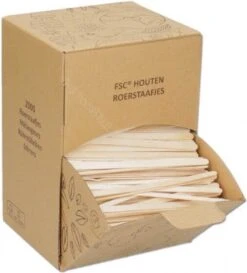 Natureko - Houten Roerstaafjes (FSC) 110mm - 2000 Stuks -Woonkeuken Winkel 1086x1200