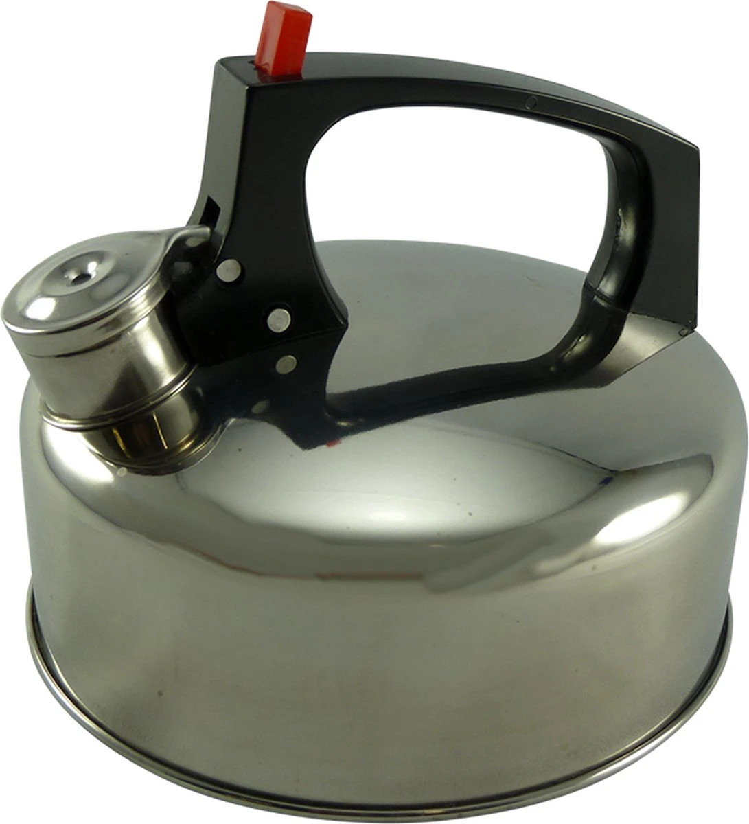 Fluitketel RVS 2 Ltr Met Rode Knop. Alle Warmte Bronnen. 3 Fluitketel RVS 2 Ltr Met Rode Knop. Alle Warmte Bronnen.