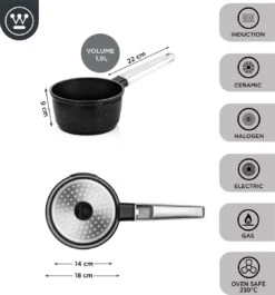 Westinghouse Performance Series - Steelpan Inductie 18cm - Zwart - Geschikt Voor Alle Warmtebronnen Inclusief Inductie En Ovenbestendig - Sauspan 10 Westinghouse Performance Series - Steelpan Inductie 18cm - Zwart - Geschikt Voor Alle Warmtebronnen Inclusief Inductie En Ovenbestendig - Sauspan -Woonkeuken Winkel 1120x1200 3