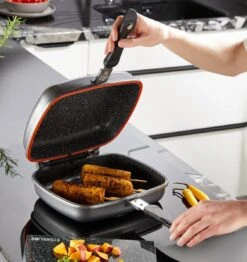 Herenthal Dubbele Grillpan - Ø 28 Cm - Koekenpan - Keramische Pan - Marmeren Coating Met Antiaanbaklaag - PFAS & PFOA Vrij - Pan - Grill - Vermindert Geur, Rook En Oliespatten - Zilver 19 Herenthal Dubbele Grillpan - Ø 28 Cm - Koekenpan - Keramische Pan - Marmeren Coating Met Antiaanbaklaag - PFAS & PFOA Vrij - Pan - Grill - Vermindert Geur, Rook En Oliespatten - Zilver -Woonkeuken Winkel 1132x1200 1