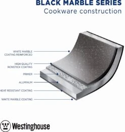 Westinghouse Hapjespan Inductie - Ø 28 Cm - Zwart Marmer - Met Deksel -Woonkeuken Winkel 1134x1200 6