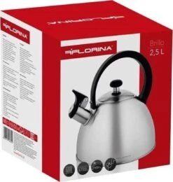Florina Brillo Fluitketel 2,5L Voor Alle Warmtebronnen - Waterketel - Geborsteld RVS Zilver -Woonkeuken Winkel 1139x1200 1