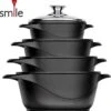 Smile 10 Delige Pannenset - Antiaanbaklaag - Vaatwasser Bestendig - Zwart 1 Smile 10 Delige Pannenset - Antiaanbaklaag - Vaatwasser Bestendig - Zwart -Woonkeuken Winkel 1152x1200 1