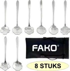 Fako Bijoux® - Bloemen Lepels Set - Theelepel / Koffielepel - 12cm - Zilver - 8 Stuks -Woonkeuken Winkel 1187x1200