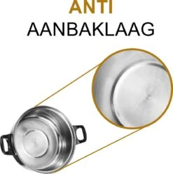 KitchenPrince 12-Delige Pannenset RVS - Pottenset - Kookpannen - Koekenpan - Steelpan - Bakpan - PFAS-Vrij - Pannenset - Pannenset Inductie - Antiaanbaklaag - Koekenpannenset -Woonkeuken Winkel 1190x1200 5