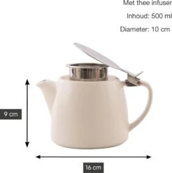 Point-Virgule - Theepot Met Thee Infuser - Mat - Gebroken Wit - 500ml -Woonkeuken Winkel 1196x1200 18