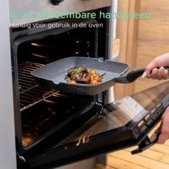 Coninx Grillpan 28CM - Steakpan - Afneembare Handgreep - PFAS-vrij - Grijs -Woonkeuken Winkel 1198x1200 17