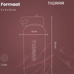 Tigrar - Waterfles Met Rietje - Drinkfles 1 Liter - Thermosfles - RVS - Rood - Incl. Extra Dop, 3 Rietjes En Reiniger -Woonkeuken Winkel 1198x1200 20
