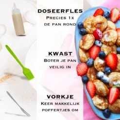 IRONO Poffertjespan Set - Incl. Doseerfles, Kwast En Vork - Poffertjespan Inductie En Electrisch - Poffertjesmaker 19 Poffertjes - Poffertjes Maken - Spuitfles - Cadeau Voor Mannen En Vrouwen -Woonkeuken Winkel 1199x1200 3