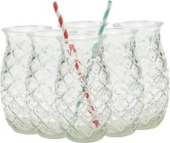 Merkloos Beker - Glas Ananas - 6 Stuks - Zomer - Cocktail -400ml -Woonkeuken Winkel 1200x1009 1