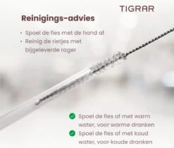 Tigrar - Waterfles Met Rietje - Drinkfles 1 Liter - Thermosfles - RVS - Rood - Incl. Extra Dop, 3 Rietjes En Reiniger -Woonkeuken Winkel 1200x1022 4