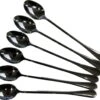 Merkloos Latte Macchiato Lepels – RVS Lange Yoghurt, Dessert Of Koffie Lepeltjes – Set Van 6 Stuks - Zwart -Woonkeuken Winkel 1200x1031