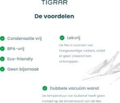 Tigrar - Waterfles - Drinkfles - Thermosfles 1 Liter Dubbelwandig - RVS - (Staal) Blauw - Incl. Extra Dop 3 Rietjes En Reiniger -Woonkeuken Winkel 1200x1035 1