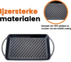 Kicinn Grillplaat - Gietijzer - Geëmailleerd - Incl. Accessoires - Ø 33 X 21.8 Cm (LxB) -Woonkeuken Winkel 1200x1050 2
