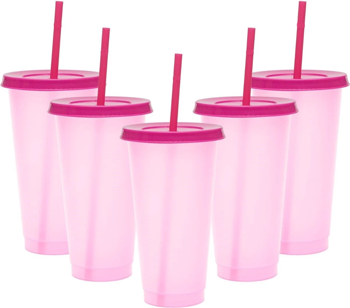 Herbruikbare Bekers Met Rietje En Deksel Van Plastic – Starbucks Design – Drinkbekers Met Rietje – Kleur Veranderende Beker – 5 Pack 3 Herbruikbare Bekers Met Rietje En Deksel Van Plastic – Starbucks Design – Drinkbekers Met Rietje – Kleur Veranderende Beker – 5 Pack