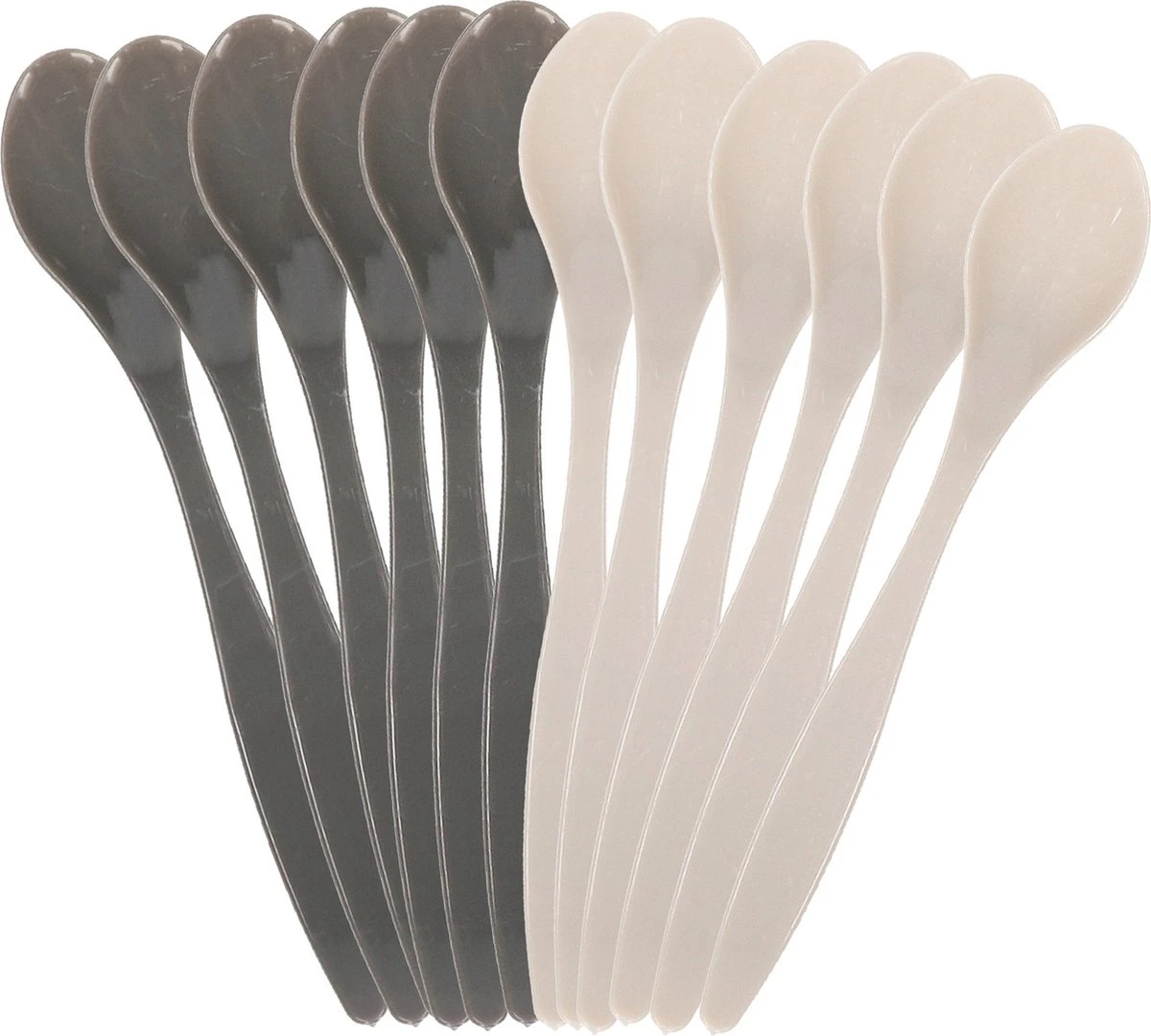 Excellent Houseware 12x Eierlepels Zwart/grijs Kunststof 14 Cm 3 Excellent Houseware 12x Eierlepels Zwart/grijs Kunststof 14 Cm
