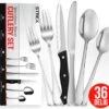 Strex Bestekset 6 Persoons - Zilver - 36-delig - Roestvrij Staal - Lepels, Messen, Vorken En Steakmessen - Hoogwaardige Kwaliteit 1 Strex Bestekset 6 Persoons - Zilver - 36-delig - Roestvrij Staal - Lepels, Messen, Vorken En Steakmessen - Hoogwaardige Kwaliteit -Woonkeuken Winkel 1200x1101