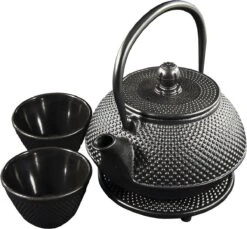 SakuraTea - Theepot Set - 4-delig - Gietijzer - Zwart - 0.8L - 2 Kopjes (100ml) -Woonkeuken Winkel 1200x1113 10