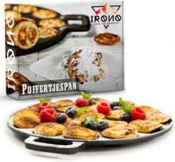 IRONO Poffertjespan Set - Incl. Doseerfles, Kwast En Vork - Poffertjespan Inductie En Electrisch - Poffertjesmaker 19 Poffertjes - Poffertjes Maken - Spuitfles - Cadeau Voor Mannen En Vrouwen -Woonkeuken Winkel 1200x1113 6