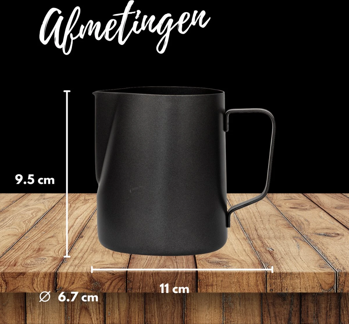 Merkloos Pazzo Goods - Melkkan - Melkkannetje Opschuim - Zwart - 350 Ml - Premium Kwaliteit - RVS - 8 Merkloos Pazzo Goods - Melkkan - Melkkannetje Opschuim - Zwart - 350 Ml - Premium Kwaliteit - RVS - - Afbeelding 6