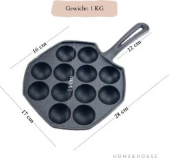Home&House Poffertjespan Set - Zwart - Poffertjesmaker - Inductie - Gas - Poffertjes - Prik Vork - Kwast - Gietijzer - Poffertjesplaat - Poffertjespannen -Woonkeuken Winkel 1200x1122 1