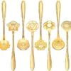 Fako Bijoux® - Bloemen Lepels Set - Theelepel / Koffielepel - 12cm - Goud - 8 Stuks 2 Fako Bijoux® - Bloemen Lepels Set - Theelepel / Koffielepel - 12cm - Goud - 8 Stuks -Woonkeuken Winkel 1200x1125