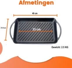 Kicinn Grillplaat - Gietijzer - Geëmailleerd - Incl. Accessoires - Ø 33 X 21.8 Cm (LxB) -Woonkeuken Winkel 1200x1127 3