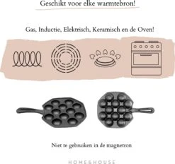 Home&House Poffertjespan Set - Zwart - Poffertjesmaker - Inductie - Gas - Poffertjes - Prik Vork - Kwast - Gietijzer - Poffertjesplaat - Poffertjespannen -Woonkeuken Winkel 1200x1129 2