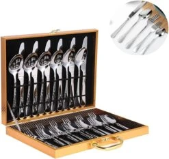 Grandlux Bestekset 6 Persoons 30-delig - Zilver Bestek - Messen, Vorken, Lepels - Cutlery Set - RVS 17 Grandlux Bestekset 6 Persoons 30-delig - Zilver Bestek - Messen, Vorken, Lepels - Cutlery Set - RVS -Woonkeuken Winkel 1200x1132