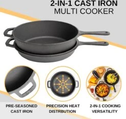 Nuovva 2-in-1 Gietijzeren Steelpan En Braadpan Of Grillplaat Met Dubbel Functie Koekenpan Deksel - 3 Liter - 26cm 10 Nuovva 2-in-1 Gietijzeren Steelpan En Braadpan Of Grillplaat Met Dubbel Functie Koekenpan Deksel - 3 Liter - 26cm -Woonkeuken Winkel 1200x1134 3