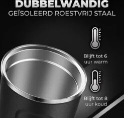 Volcan RVS Koffiebeker To Go Met Sleeve - Thermosbeker - Theebeker - Coffee - Zwart -Woonkeuken Winkel 1200x1139 2