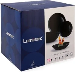 Luminarc Diwali Serviesset - 19-delig - 6 Persoons - Zwart -Woonkeuken Winkel 1200x1143 3
