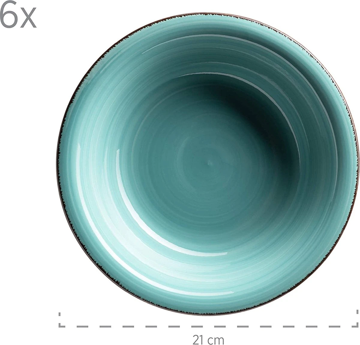 Mäser Bordenset Voor 6 Personen In Moderne Vintage Look, 12-delig Tafelservies, Handbeschilderd 5 Mäser Bordenset Voor 6 Personen In Moderne Vintage Look, 12-delig Tafelservies, Handbeschilderd - Afbeelding 4