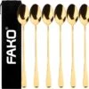 Fako Bijoux® - 6 Lange Lepels - Latte Macchiato - Longdrink - Cocktail - Dessert - IJs - Koffie - Goud - 6 Stuks - Bewaarzakje 2 Fako Bijoux® - 6 Lange Lepels - Latte Macchiato - Longdrink - Cocktail - Dessert - IJs - Koffie - Goud - 6 Stuks - Bewaarzakje -Woonkeuken Winkel 1200x1155