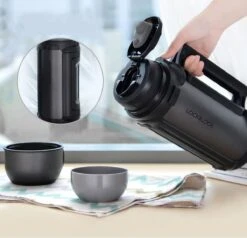 Lock&Lock Thermoskan - Isoleerkan - Thee En Koffie - Lekvrij - 1,5 Liter - RVS - Inklapbaar Handvat - Zwart -Woonkeuken Winkel 1200x1155 9