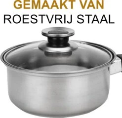KitchenPrince 12-Delige Pannenset RVS - Pottenset - Kookpannen - Koekenpan - Steelpan - Bakpan - PFAS-Vrij - Pannenset - Pannenset Inductie - Antiaanbaklaag - Koekenpannenset -Woonkeuken Winkel 1200x1163