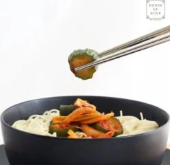 House Of Husk Chopsticks Set - Koreaanse Eetstokjes - Vaatwasserbestendig - RVS - 5 Paar - Duo Tone - Zwart Zilver -Woonkeuken Winkel 1200x1167