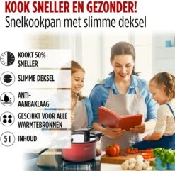 Rosmarino - Snelkookpan Met Glazen Deksel - Zwart - Ø24cm - 5 Liter - 100% PFAS & PFOA Vrij - Aluminium - Pressure Cooker - Non-stick Minerale Coating - Ergonomische Handgrepen - Geschikt Voor Alle Warmtebronnen 24 Rosmarino - Snelkookpan Met Glazen Deksel - Zwart - Ø24cm - 5 Liter - 100% PFAS & PFOA Vrij - Aluminium - Pressure Cooker - Non-stick Minerale Coating - Ergonomische Handgrepen - Geschikt Voor Alle Warmtebronnen -Woonkeuken Winkel 1200x1170 2
