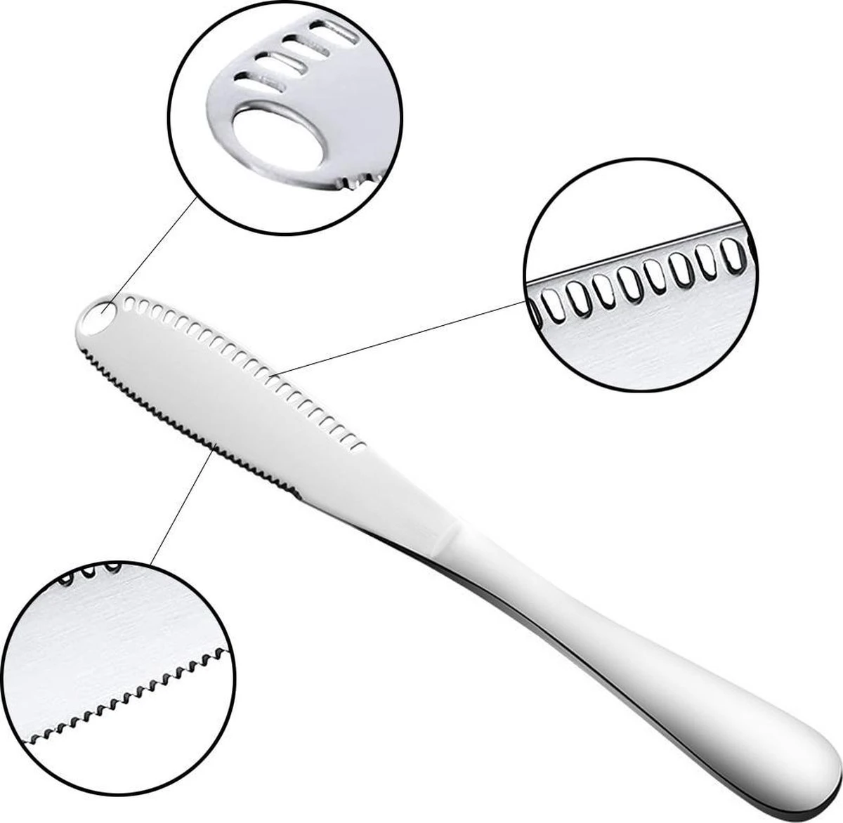 Merkloos Zilverkleurige 3-delige Botermessen Set - Roestvrijstaal - Messenset Voor De Boter - 3 X 20,8 X 1,6 Cm 4 Merkloos Zilverkleurige 3-delige Botermessen Set - Roestvrijstaal - Messenset Voor De Boter - 3 X 20,8 X 1,6 Cm - Afbeelding 2