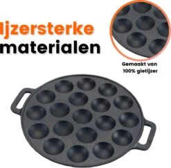 Poffertjespan - Gietijzer - Ø 24 Cm - Poffertjesmaker - 19 Poffertjes - Poffertjespan Inductie 12 Poffertjespan - Gietijzer - Ø 24 Cm - Poffertjesmaker - 19 Poffertjes - Poffertjespan Inductie -Woonkeuken Winkel 1200x1177 2