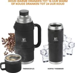 MacGyver RVS Thermoskan 1.5 Ltr – RVS Thermosbeker 0,55 Ltr - Langdurig Warm/koud - Zwart -Woonkeuken Winkel 1200x1180 4