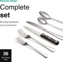 Vivid Green Bestekset (36-delig) - Bestek Set 6 Persoons - Lepels, Messen, Vorken En Steakmessen - Vaatwasserbestendig - RVS -Woonkeuken Winkel 1200x1184