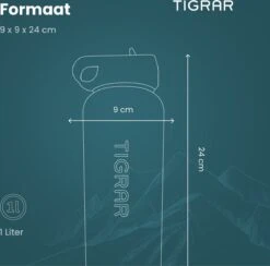 Tigrar - Waterfles - Drinkfles - Thermosfles 1 Liter Dubbelwandig - RVS - (Staal) Blauw - Incl. Extra Dop 3 Rietjes En Reiniger -Woonkeuken Winkel 1200x1186 1
