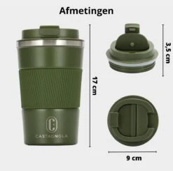 Castagnola Design RVS Koffiebeker To Go - Groen - 380ml - Thermosbeker - Theebeker -Woonkeuken Winkel 1200x1191 12