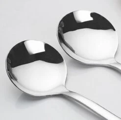 Merkloos Set Van 6 Lange Ronde Lepels - Latte Macchiato - Dessertlepels - 18,5cm - Sorbetlepels - IJslepels - Theelepels - Zilver