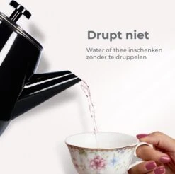 Vaja® Theepot Juliette Met Filter - Dubbelwandig -Theekan 1.0L - Glimmend Zwart -Woonkeuken Winkel 1200x1194 5