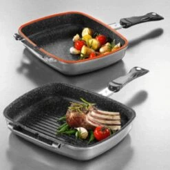 Herenthal Dubbele Grillpan - Ø 28 Cm - Koekenpan - Keramische Pan - Marmeren Coating Met Antiaanbaklaag - PFAS & PFOA Vrij - Pan - Grill - Vermindert Geur, Rook En Oliespatten - Zilver 18 Herenthal Dubbele Grillpan - Ø 28 Cm - Koekenpan - Keramische Pan - Marmeren Coating Met Antiaanbaklaag - PFAS & PFOA Vrij - Pan - Grill - Vermindert Geur, Rook En Oliespatten - Zilver -Woonkeuken Winkel 1200x1195 15